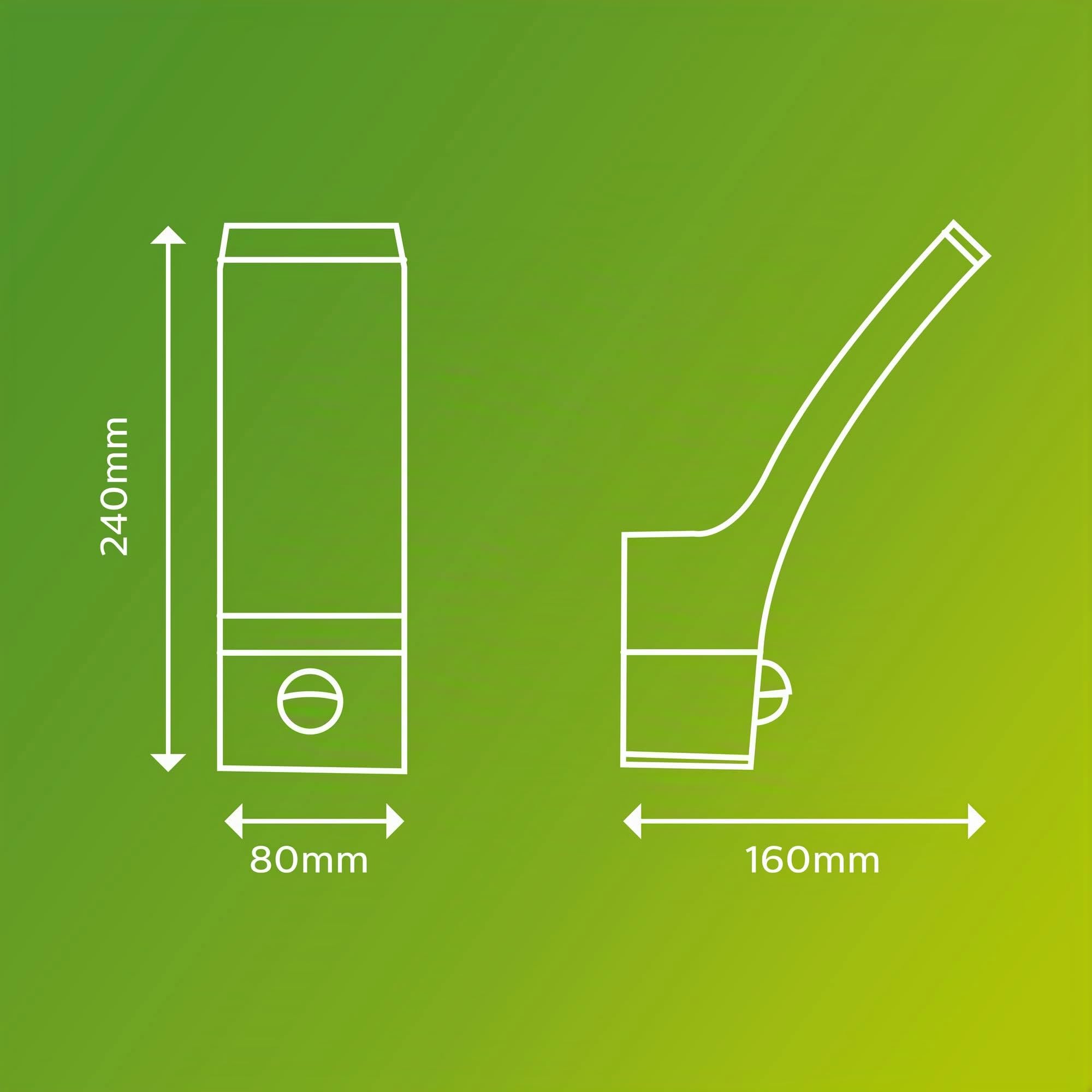 Philips Outdoor Splay LED Wandleuchte inkl. Sensor, 12W, Anthrazit, warmweißes Licht 2.700K, IP44 Schutzklasse, integriertes Leuchtmittel