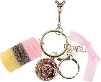 Macaron Keychain Macaron Keyring Macaron Charm Keychain Macaron Bag Pendant Alloy Eiffel Tower Keychain Key Decoration