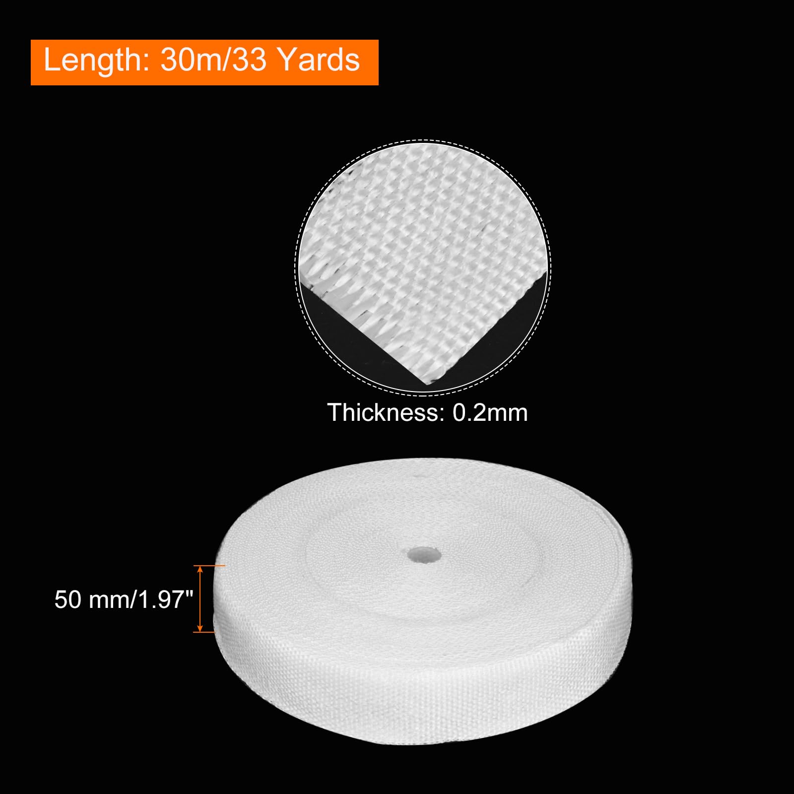QUARKZMAN 1pz Nastro Vetroresina 30m(33 Iarde) x50mmx2mm C Vetroresina Vetroresina Rete Vetroresina Rete Tessuto Vetroresina Isolamento Nastro per Riparazione Rinforzo