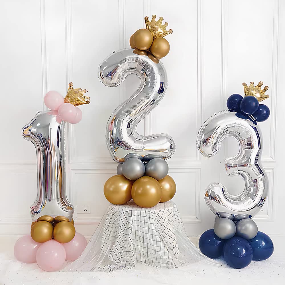 Foil Globo Número 5 Azul 40" (101cm), Inflable Helio o aire, Gigante Numeros 0-9, 10-19, 20-29, 30-100, Grande Globos Decoración para La Boda Aniversario y Cumpleaños Fiestas — view 119