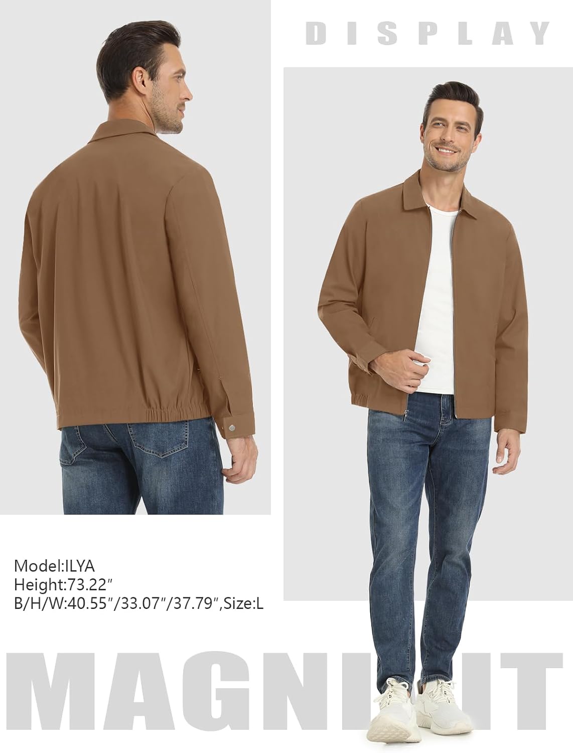 MAGNIVIT Men's Lightweight Jackets Light Windbreaker Full Zip Up Stylish Golf Coat Business Work Casual Dress - Image 7