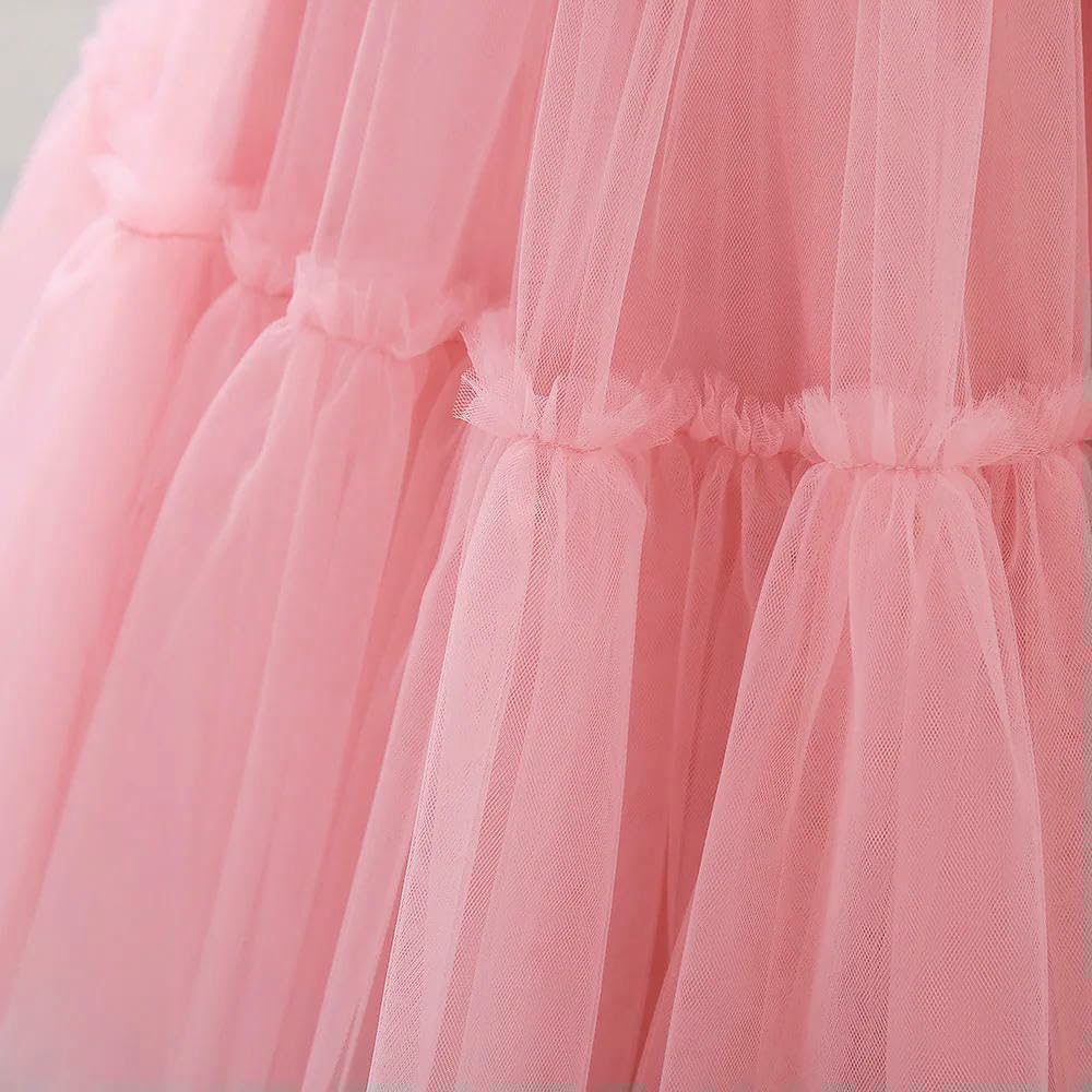 SYJYM Vestido de Fiesta con Volantes para niñas pequeñas, Elegante y Esponjoso, de Noche, de Princesa, para cumpleaños, para niñas, Boda, Disfraz Infantil