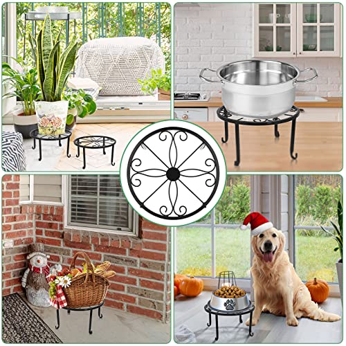 12 Pack Metal Plant Stands For Flower Pot 9.45 X 5.12 Inch Heavy Duty Potted Holder Indoor Outdoor Rustproof Iron Flower Pot Stand Round Planter Stand Display Rack For Porch Garden Home #TOP6