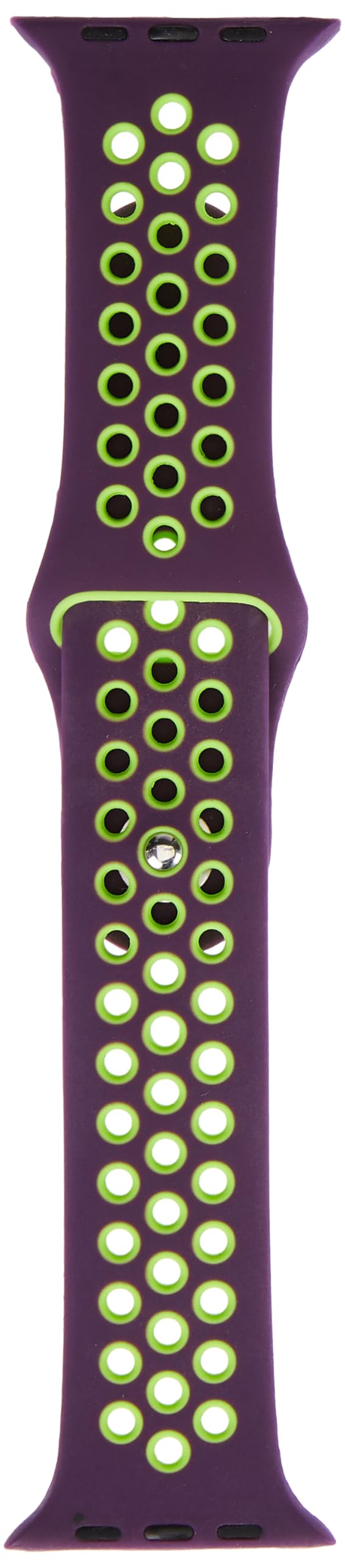 M Cart Sports Band Soft Silicone Sport Wristband Compatible with Apple Watch iWatch Bands 42mm 44mm & 45mm Soft Silicone Strap (Purple - Green)-picture-10