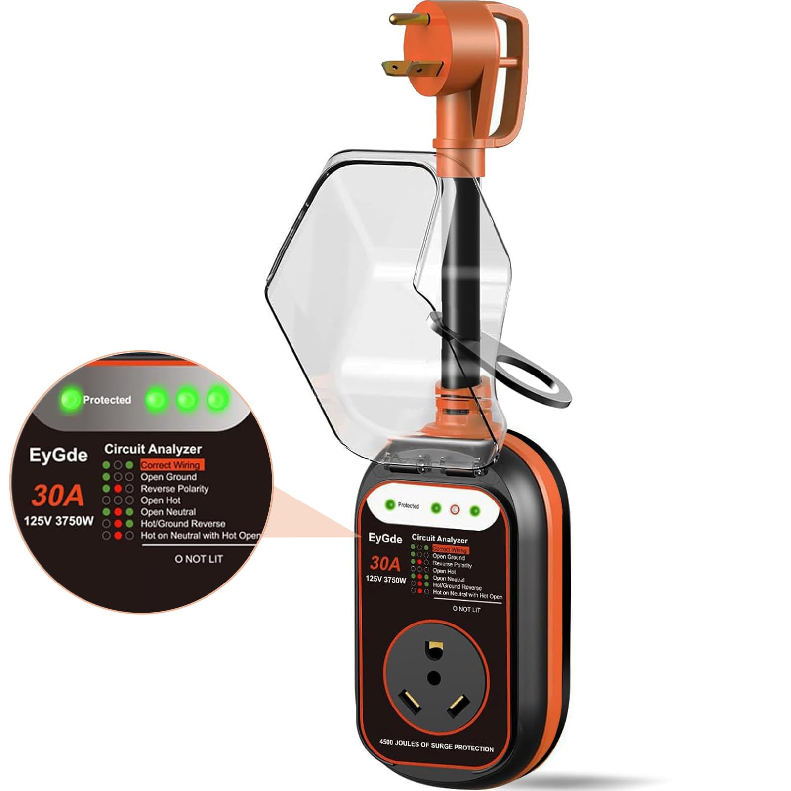RV Surge Protector 50 Amp – M1A2 New Generation With Waterproof Cover, Anti-Theft Circuit Analyzer Tester, UL Tested, 4200 Joules