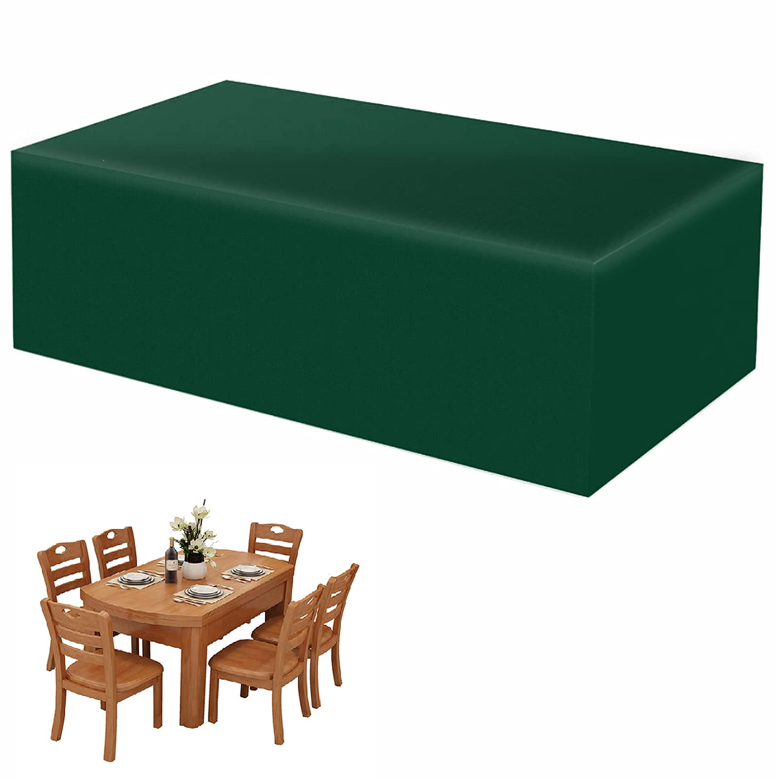 AXFZZRS Garden Furniture Covers, Cube Garden Furniture Cover Waterproof, Windproof, Anti-UV, Tear-Resistant 420D Oxford Outdoor Garden Table and Chair Cover - Green 240 x 120 x 85cm