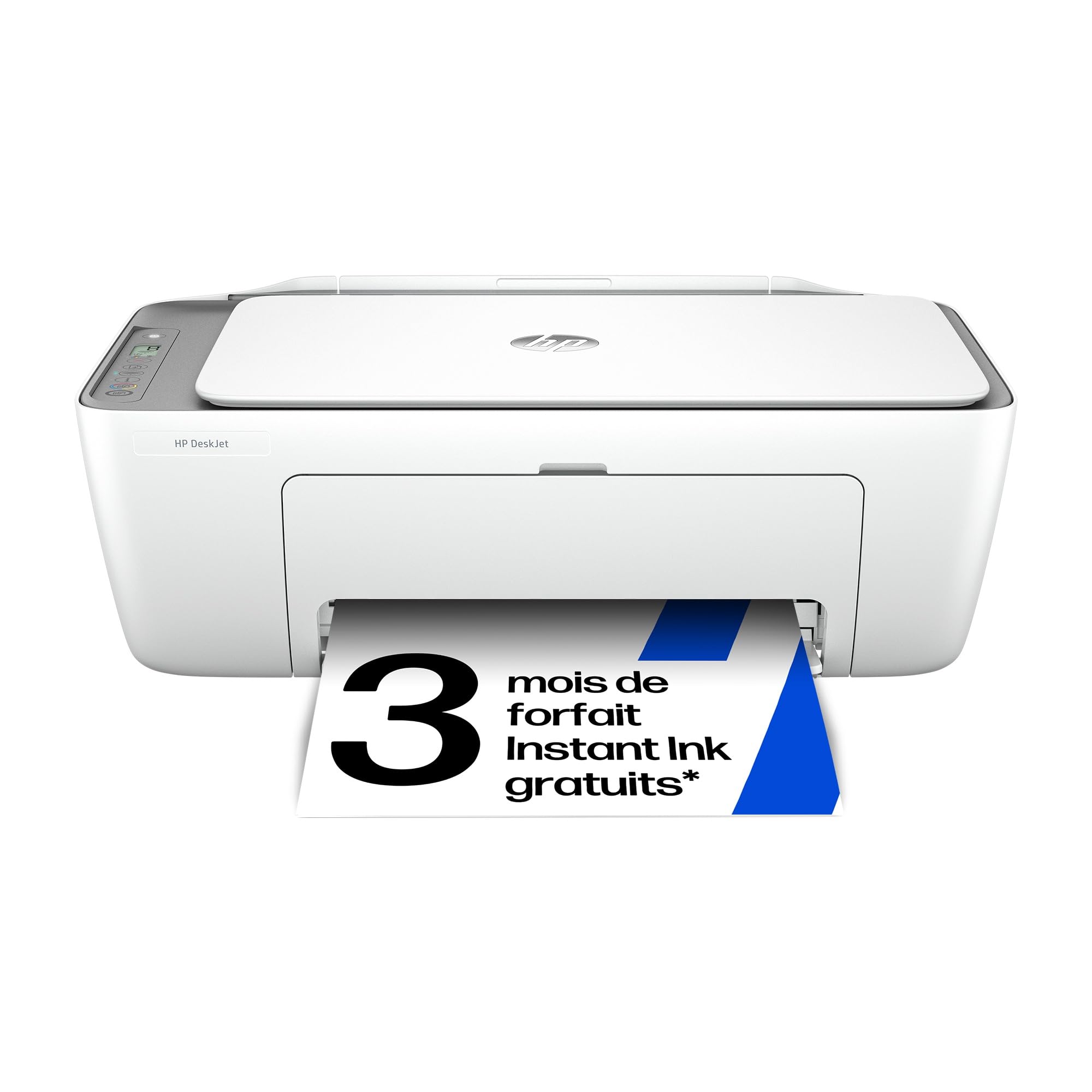 HP DeskJet 2820e, 588K9B, Imprimante Tout en Un, Jet d'encre, Couleur, 3 Mois d'Instant Ink Inclus, Photocopie, Scan, Impression, WiFi, Blanche et Grise