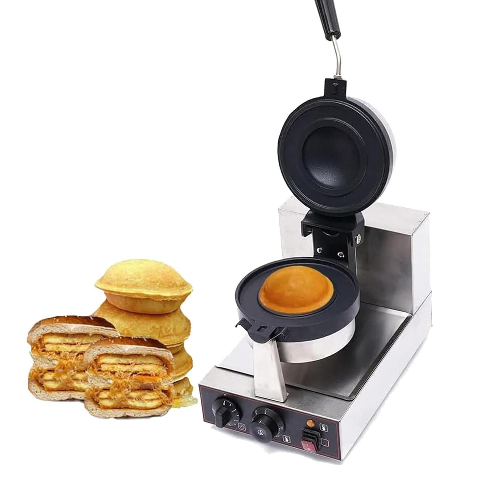 Máquina para Hacer Hamburguesas, máquina Comercial para Hacer Hamburguesas y Helados, máquina para Hacer gofres de Hamburguesas, máquina para Hacer gofres de Hamburguesas de 1300 W,