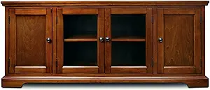 Leick Home 87360 TV Stand with Enclosed Storage for 65" TVs, Westwood Brown Cherry