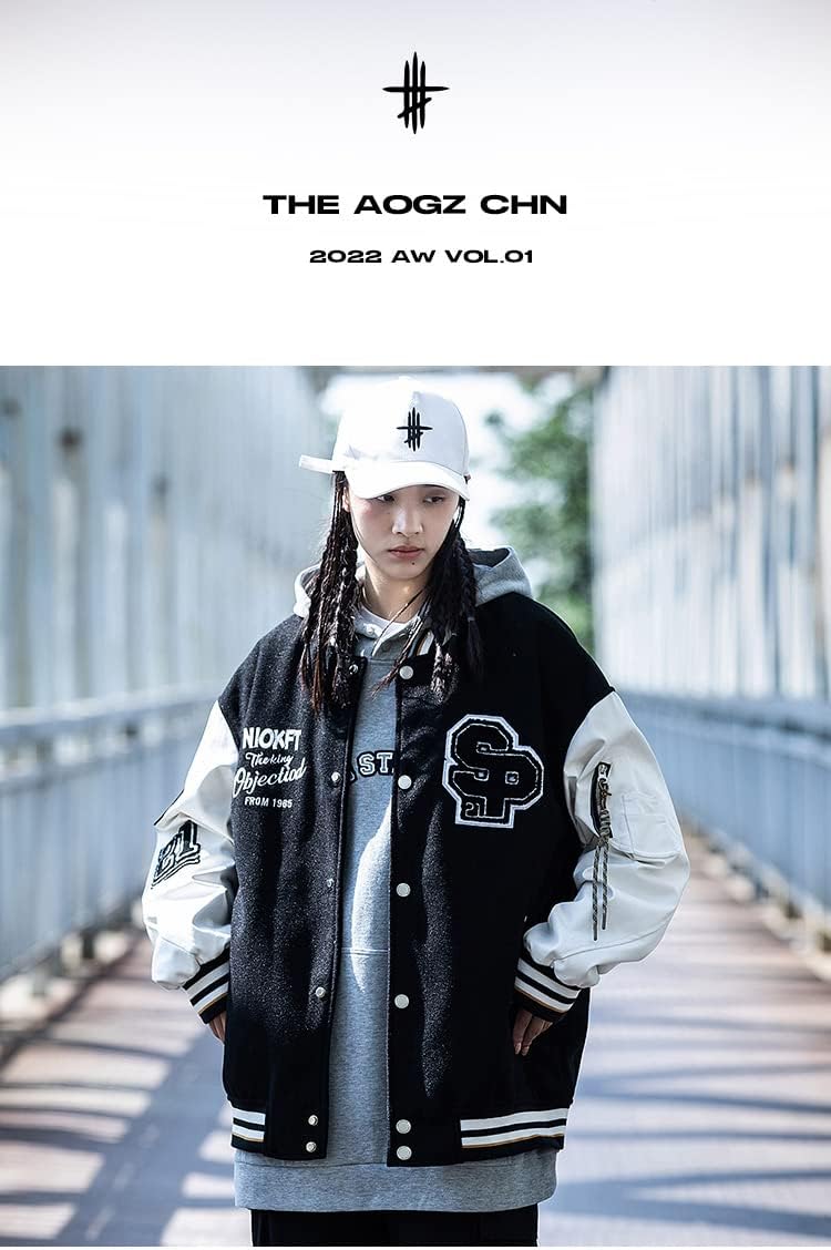 Sale 77 Off 潮ブランド秋野球ユニフォーム男性と女性特大ハイストリートトレンドインジャケット Pu レザーステッチカップルジャケット Green L Rachelbaptista Com Br