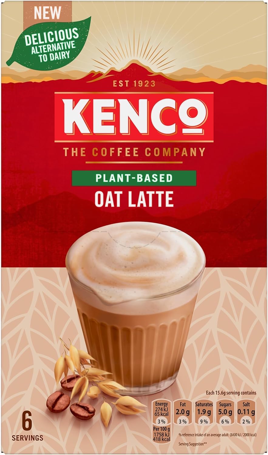 Kenco Instant Coffee Sachets - Pick Any 6 Packs From 9 Blends Including Almond, Vanilla, Oat, Baileys Latte, Cappuccino, Flat White, Iced Hot Salted Caramel