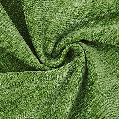 Image of CaliTime Pack of 2 Cozy Throw Pillow Covers Cases for Couch Sofa Home Decoration Solid Dyed Soft Chenille 12 X 12 Inches Forest Green