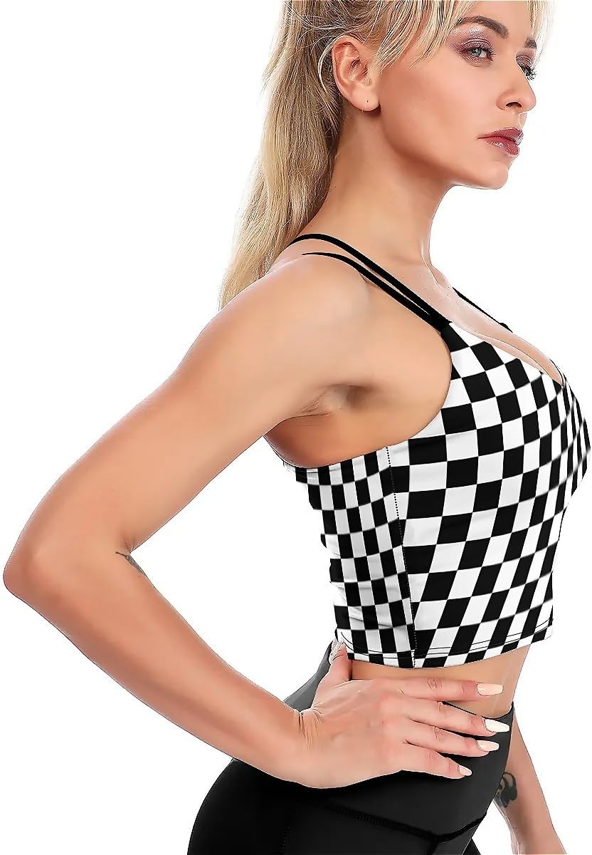 High Impact Sports Bras for Women Longline Padded Workout Running Crop Tops Support Yoga Tank Top - Image 4