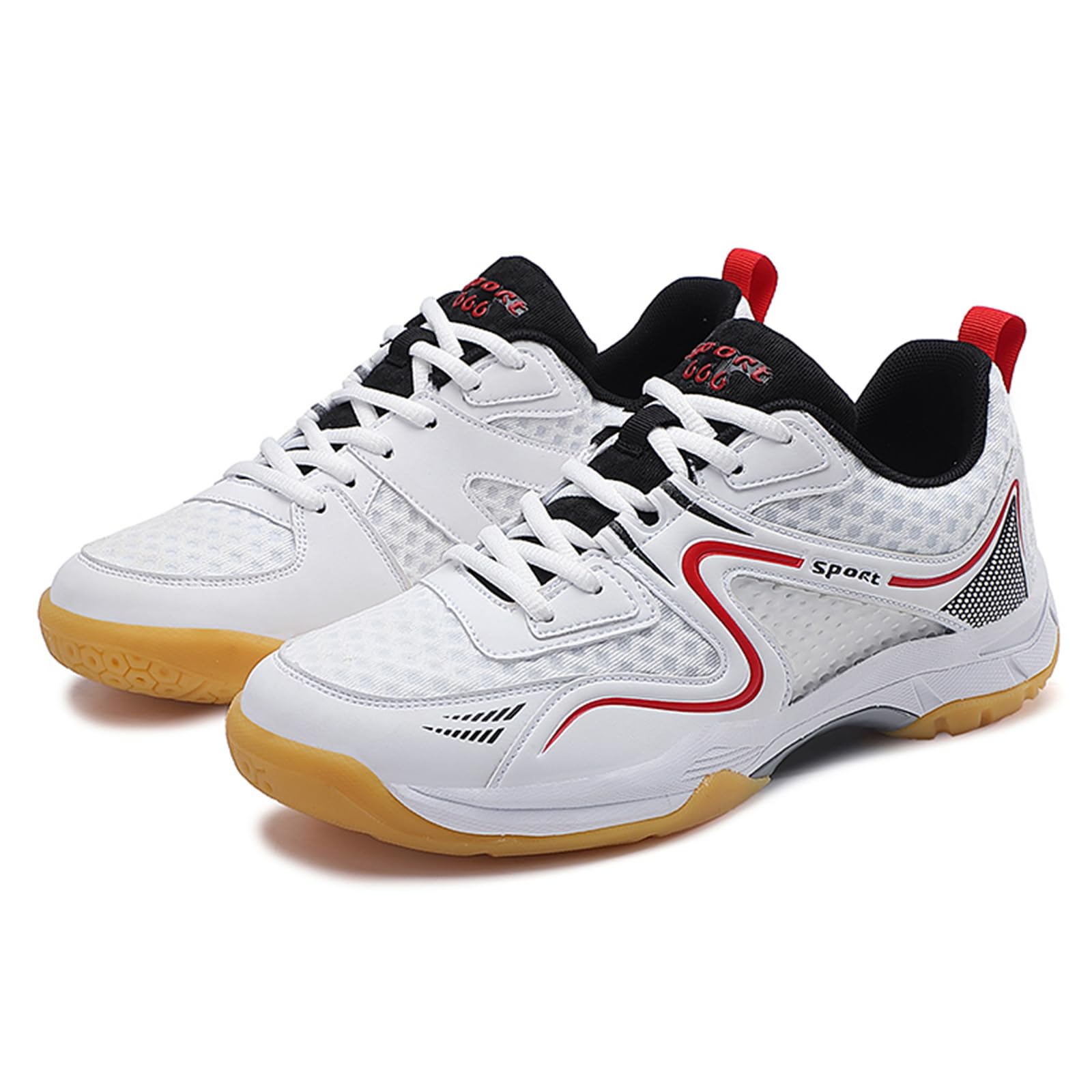 JiuQing Męskie buty do badmintona Lekkie buty do tenisa stołowego Miękkie dno Oddychające do squasha Pickleball