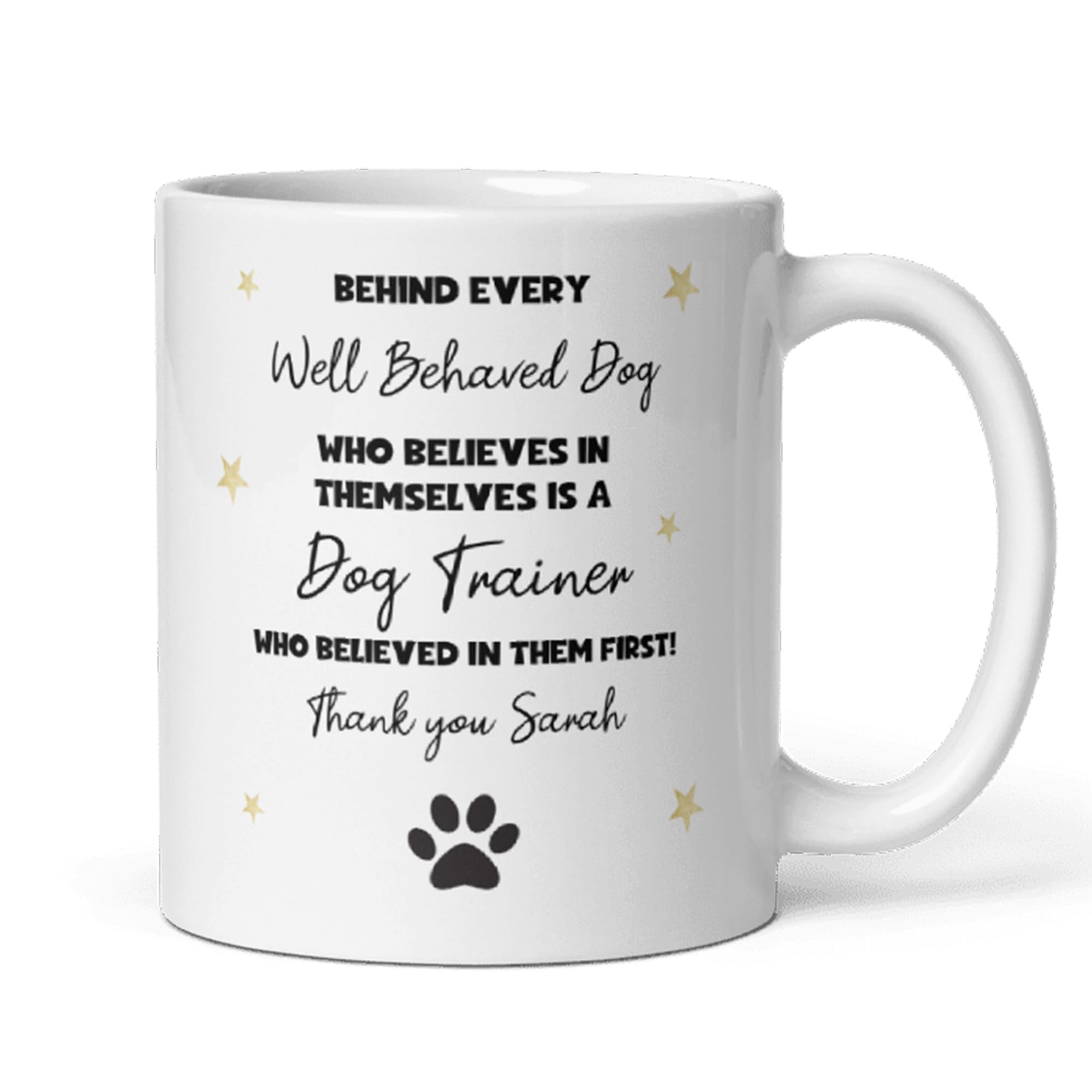 Confidently Quirky - Personalised Dog Trainer Thank You White Mug, Behind Every Well Behaved Dog Mug, Dog Training Gift, Puppy School Thank You Mug, Puppy Course Gift