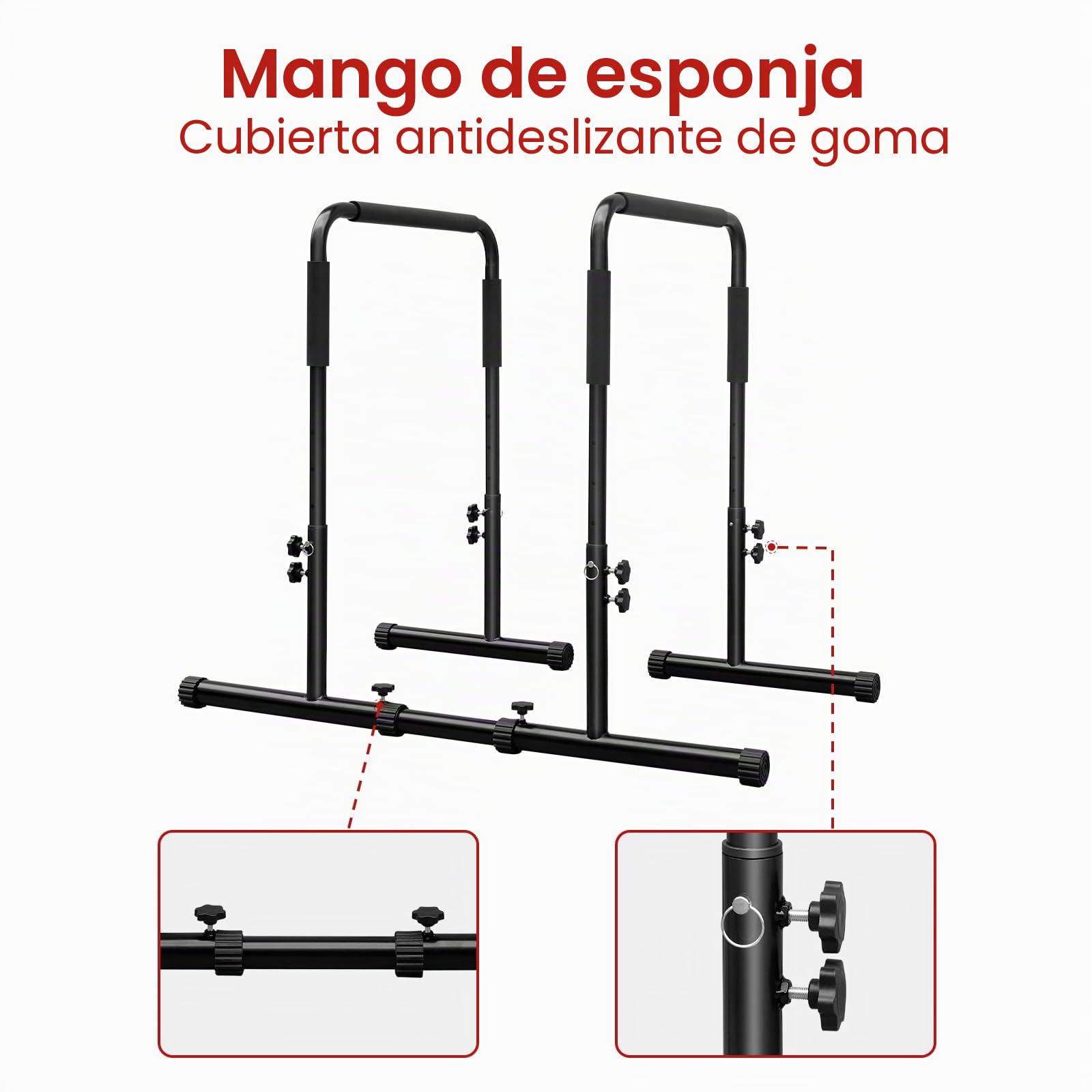 Barras de inmersión ajustables y dominadas, soporte paralelo resistente, estación de inmersión para gimnasio en casa, entrenamiento de fuerza, equipo de fitness