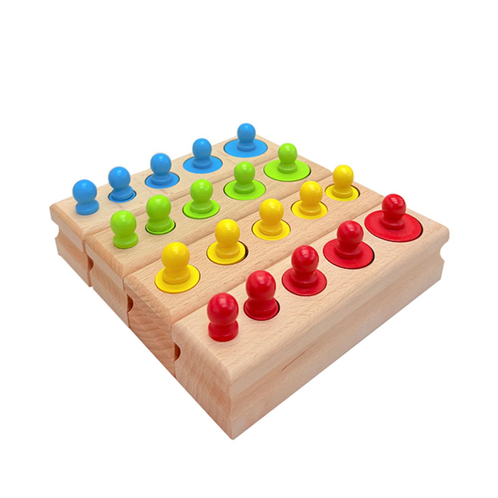 Juguete de Clavija de Enchufe de Cilindro de Madera, Bloque de Entrenamiento sensorial,