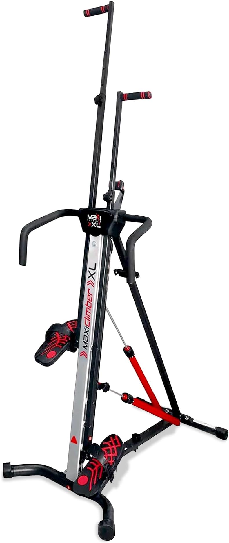 MaxiClimber Vertical Climber Training Device, Home Gym Stepper for Cardio and Strength Training, Full Body Workout with Fitness App, XL-2000, Red