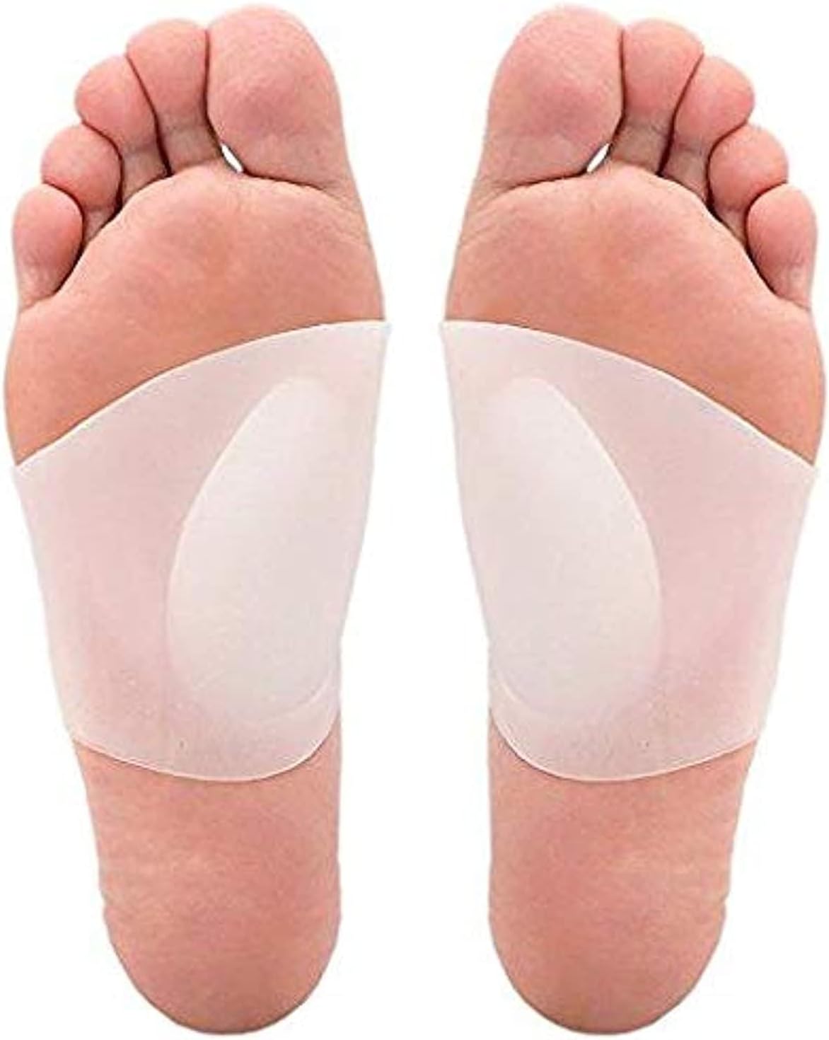 Khazna Silicone Arch Pad, One Pair Arch Support Soft Gel Plantar Fasciitis Sleeves, for Flat Foot Pain Relief, for Men Women Size S (10 * 9 * 0.7cm)