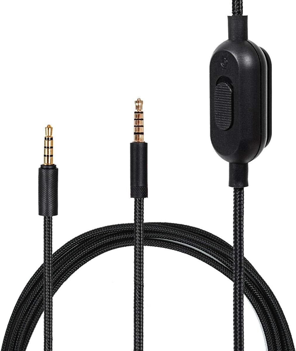 Janjunsi Replacement Cable for Logitech G433/G233/G Pro/G Pro X/HyperX Cloud Alpha/Cloud Mix Gaming Headset/PS4/Xbox One/Nintendo Switch, w/Mute Function Adapter