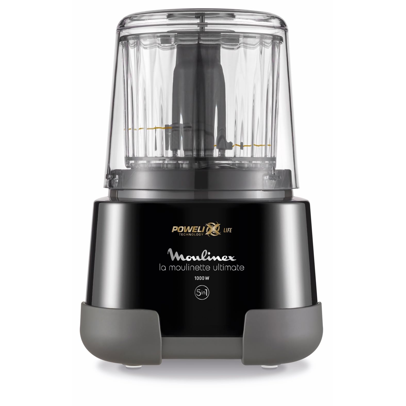 Moulinex La Moulinette Ultimate, Elektrischer Zerkleinerer, 350 g bzw. 550 ml Fassungsvermögen, 5 Funktionen, 1000 Watt, Schwarz, DP810810