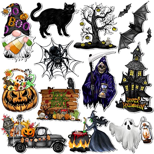 magnet decorations for fridge - Halloween Magnet Decorations 12Pcs, Refrigerator Car Locker Garage Door Magnetic Stickers Fridge Magnet Decals Waterproof Halloween Pumpkin Bat Ghost Holiday Trick or Treat Decors (Halloween)