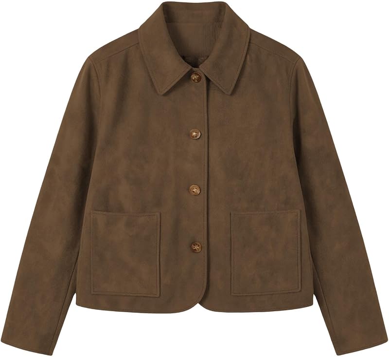 Furundly Faux Suede Jacket Women Button down – product photo 4 of 7