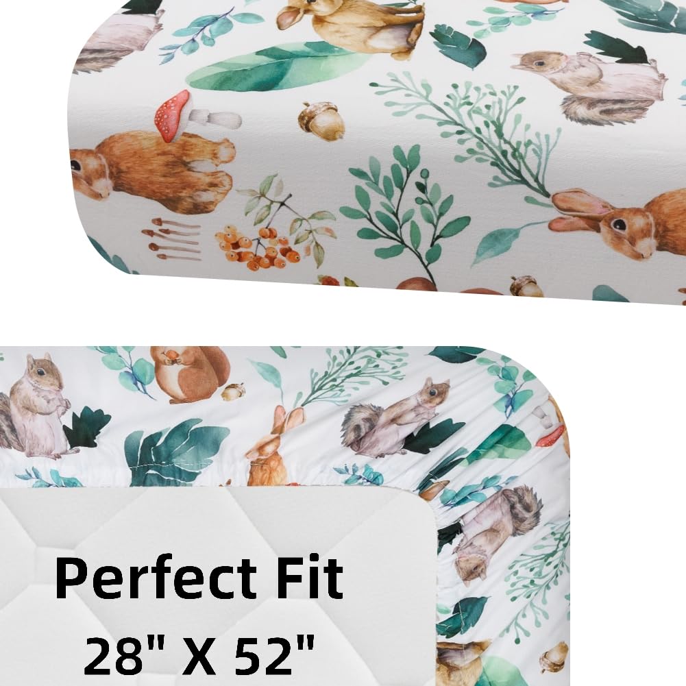 Paquete De 4 Sábanas N Play Con Diseño De Animales Del Bosque Del