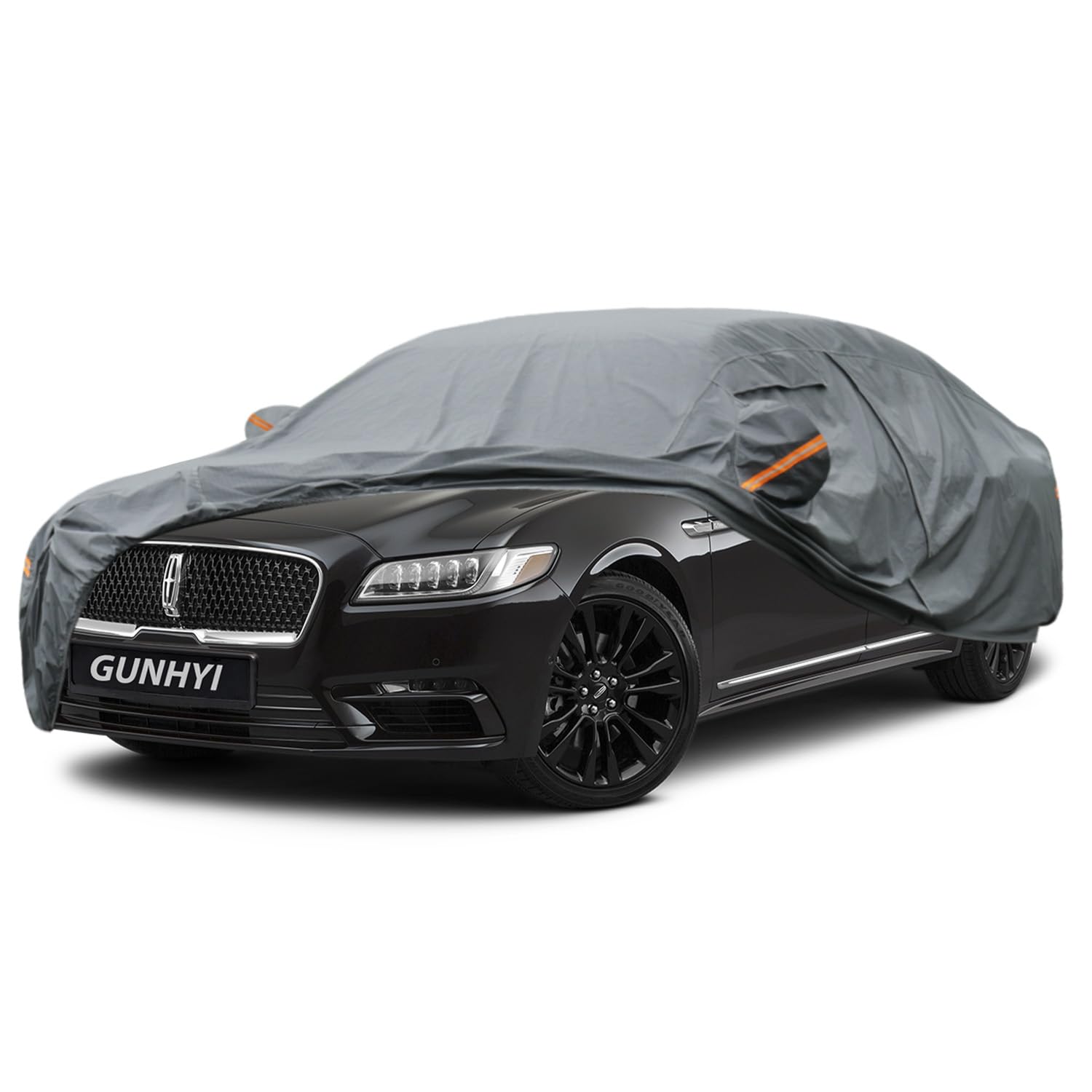 GUNHYI Premium Car Cover Custom Fit Lincoln Continental, 16 Layers Heavy Duty Car Cover Waterproof All Weather with Zipper Door for Sun Rain Snow Dust Uv Protection