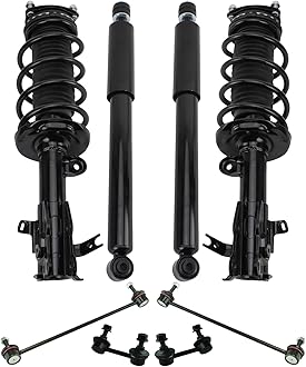 TRQ Front and Rear Suspension Kit Complete Strut & Coil Spring Assembly Shock Absorber Sway Bar Stabilizer Link Compatible with 2012-2015 Honda Civic