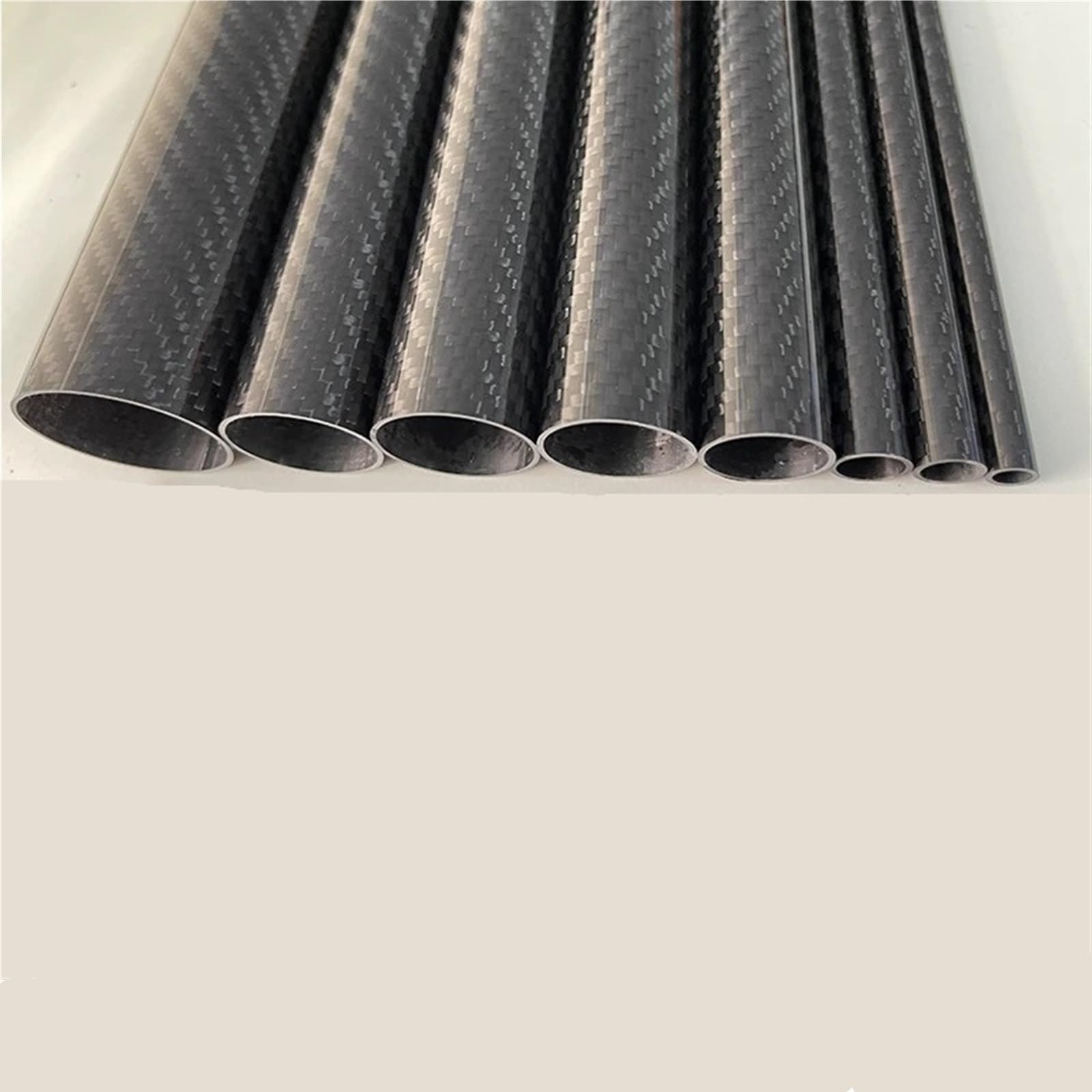 3k Carbon Fiber Tube, Twill Shining, Length:500mm, Wall Thickness: 1mm,Calibre: 5mm-35mm RC Airplane Models Accessories Carbon fiber square tube(28x26x500MM 2PCS)