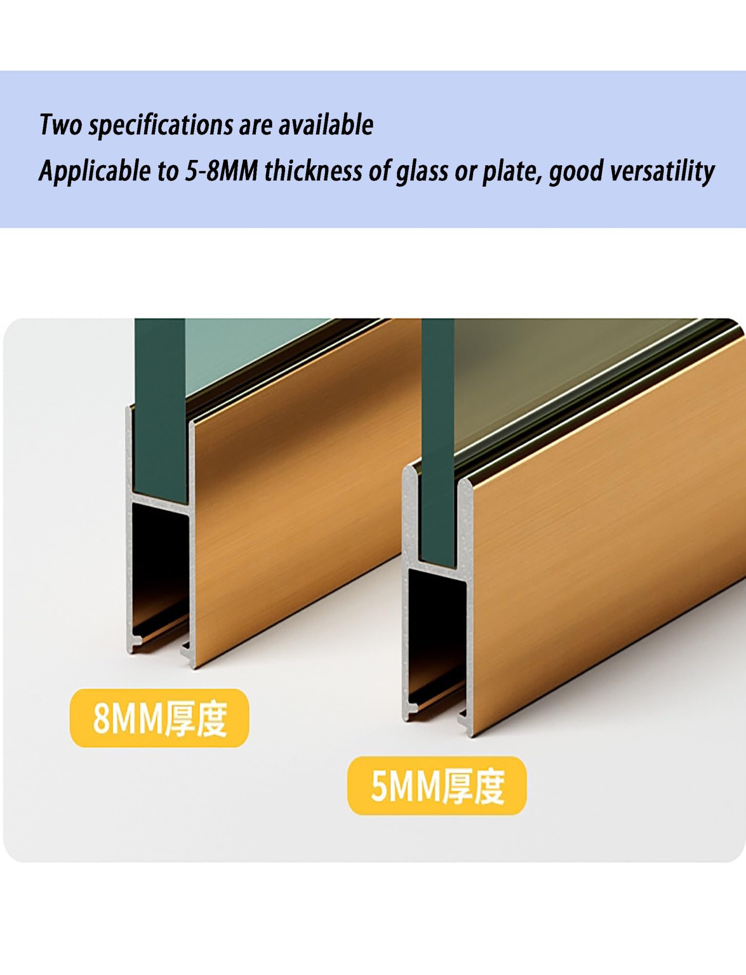 ApuaVireo&Co Juego de guías de puerta de aleación de aluminio para paneles de 5/8 mm de espesor, accesorios de puerta de vidrio, guía de ventana instalación fácil y rápida (negro, 110 cm / 3,6 pies)
