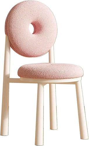 Miniatura 35 de JKGHK Donut Dining Chairs, Upholstered Kitchen Chairs with Back, Armless Living Room Chair with Metal Legs, Plush Accent Chair for Bedroom, Balcony,