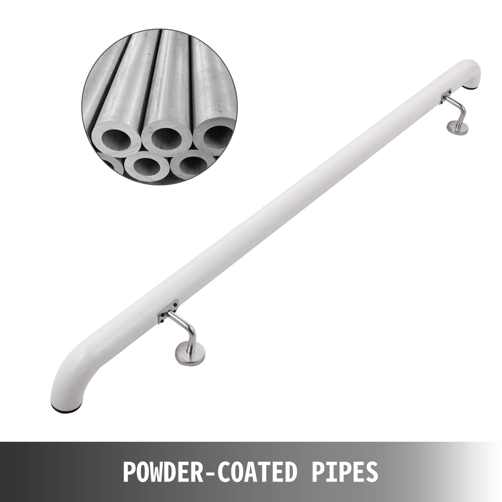 Happybuy Stair Handrail 3ft Length, Stair Rail Aluminum White