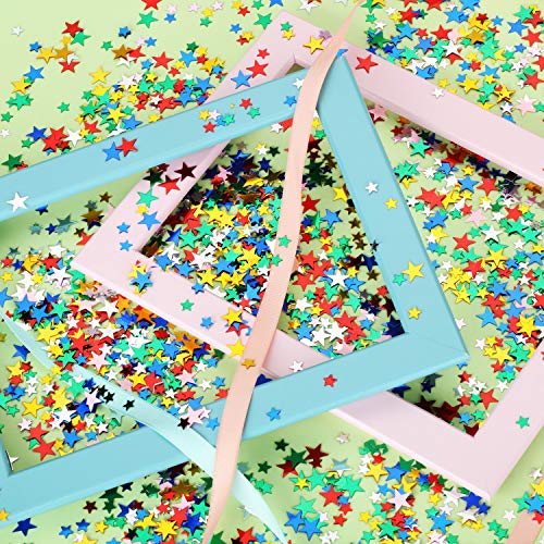 Image of Hestya 60g Star Confetti Glitter Table Confetti Metallic Foil Stars for Party Wedding Festival Decorations(Multicolor,10mm and 6mm)