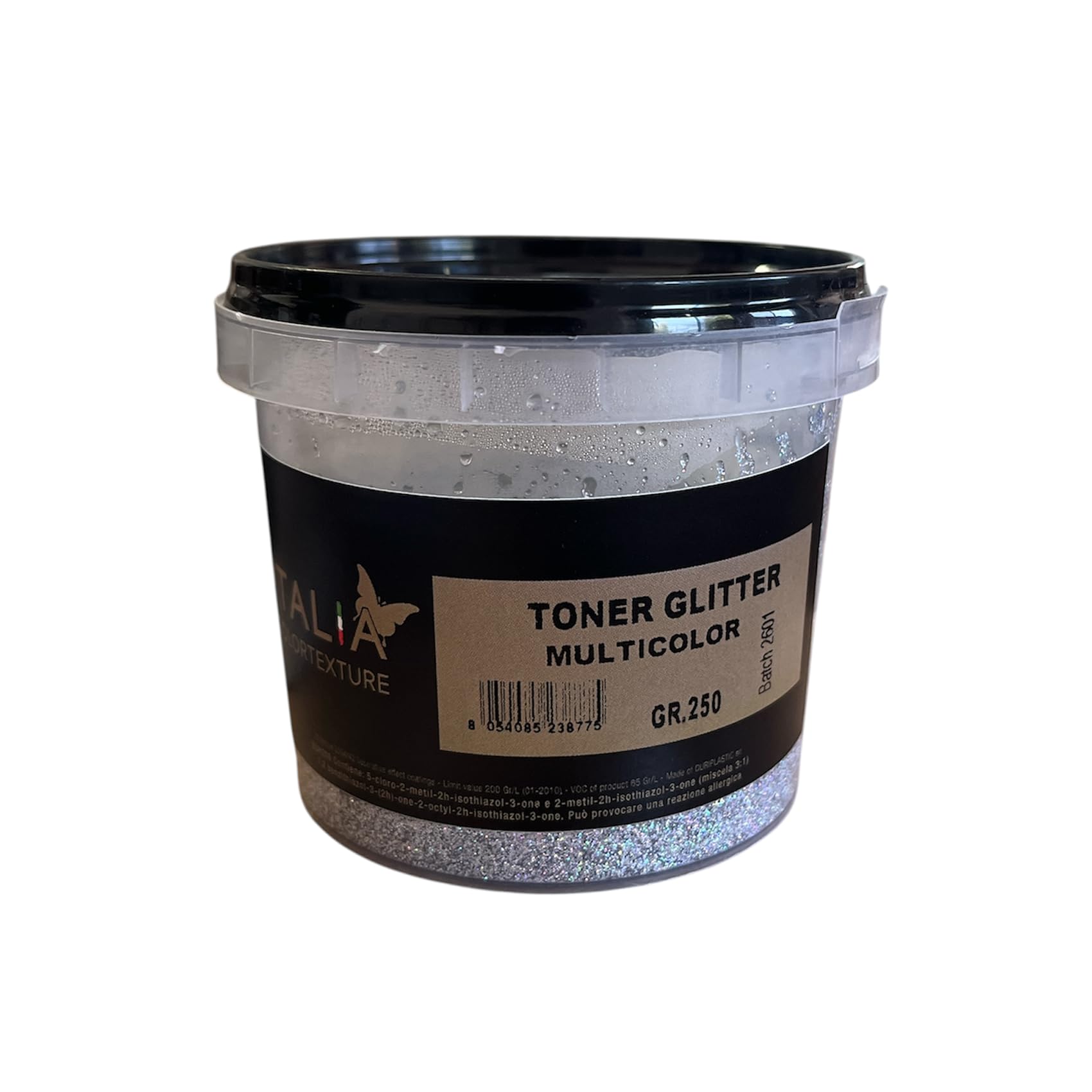 Glitter in Emulsione per Pittura colore Multicolor 250 gr – Effetto Brillante per Pareti, Soffitti e Decorazioni | Facile da Usare con Pitture Murali a Base Acqua | Finitura Lavabile e Luccicante