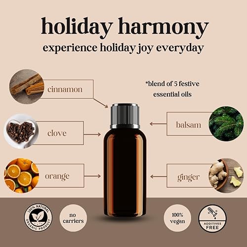 Miniatura 2 de Avivni Holiday Harmony - Aceite esencial de Navidad 100% puro y natural, orgánico, sin diluir para aromaterapia y difusores (0.33 oz - 32.8 ft)