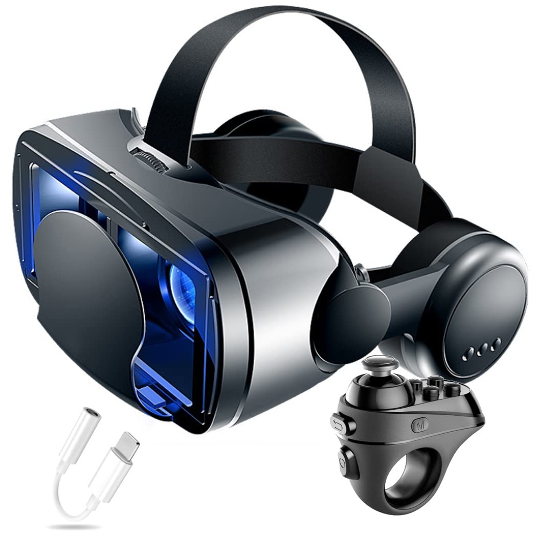 Occhiali VR, Visore Realtà Virtuale, Cuffie 3D VR Compatibile con Tutti Gli, Lente Regolabile per Film e Giochi 3D, per iPhone 13 Pro Max/13 Pro/13/12/11, per Samsung Galaxy S21, Huawei, Xiaomi