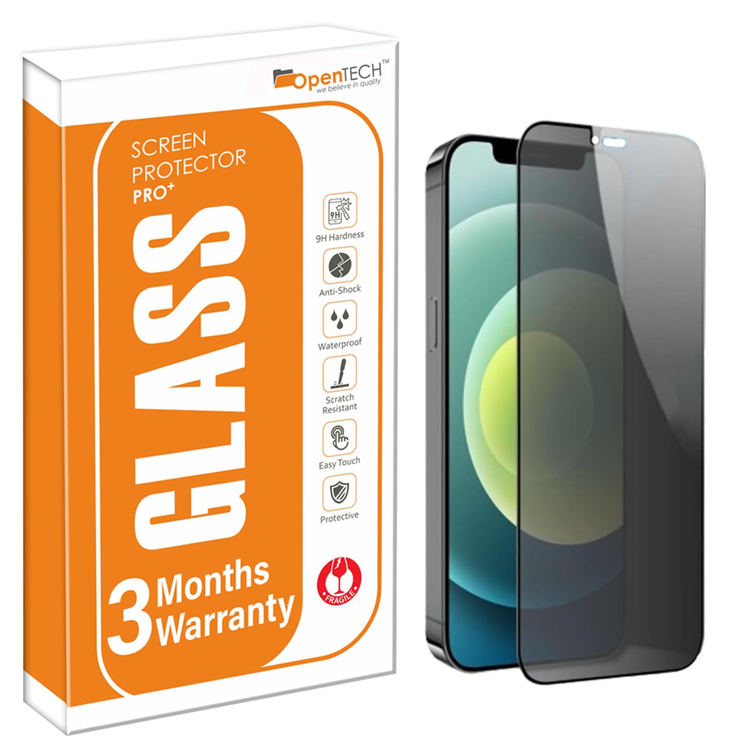 OpenTech® Privacy Tempered Glass Screen Protector Compatible for iPhone 12 Pro Max (6.7 Inches) with Edge to Edge Coverage and Easy Installation kit-picture-37