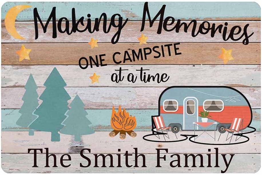 Artsadd Customized Camper Doormat, Personalized Camping Rv Door Mats Camping is My Favorite Therapy for Indoor Outdoor Entrance Floor, Funny Gifts Rugs Outside Decor (24 X 16 inches)