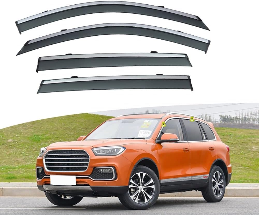 PANXUC Car Wind Deflectors for Mustang T80 2017, Side Window Wind Rain Deflector Window Visor Sun Rain Guard Smoke Guards