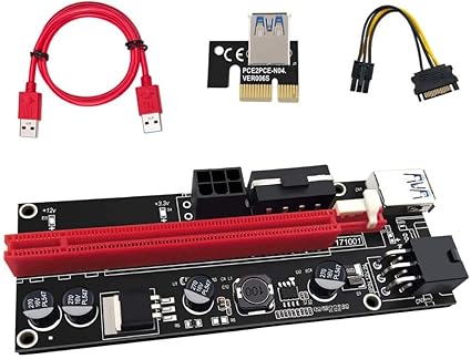 Newest Version USB Riser V009S ALB Vendor PCIE Riser 6 PIN + MOLEX GPU Mining ETH Single