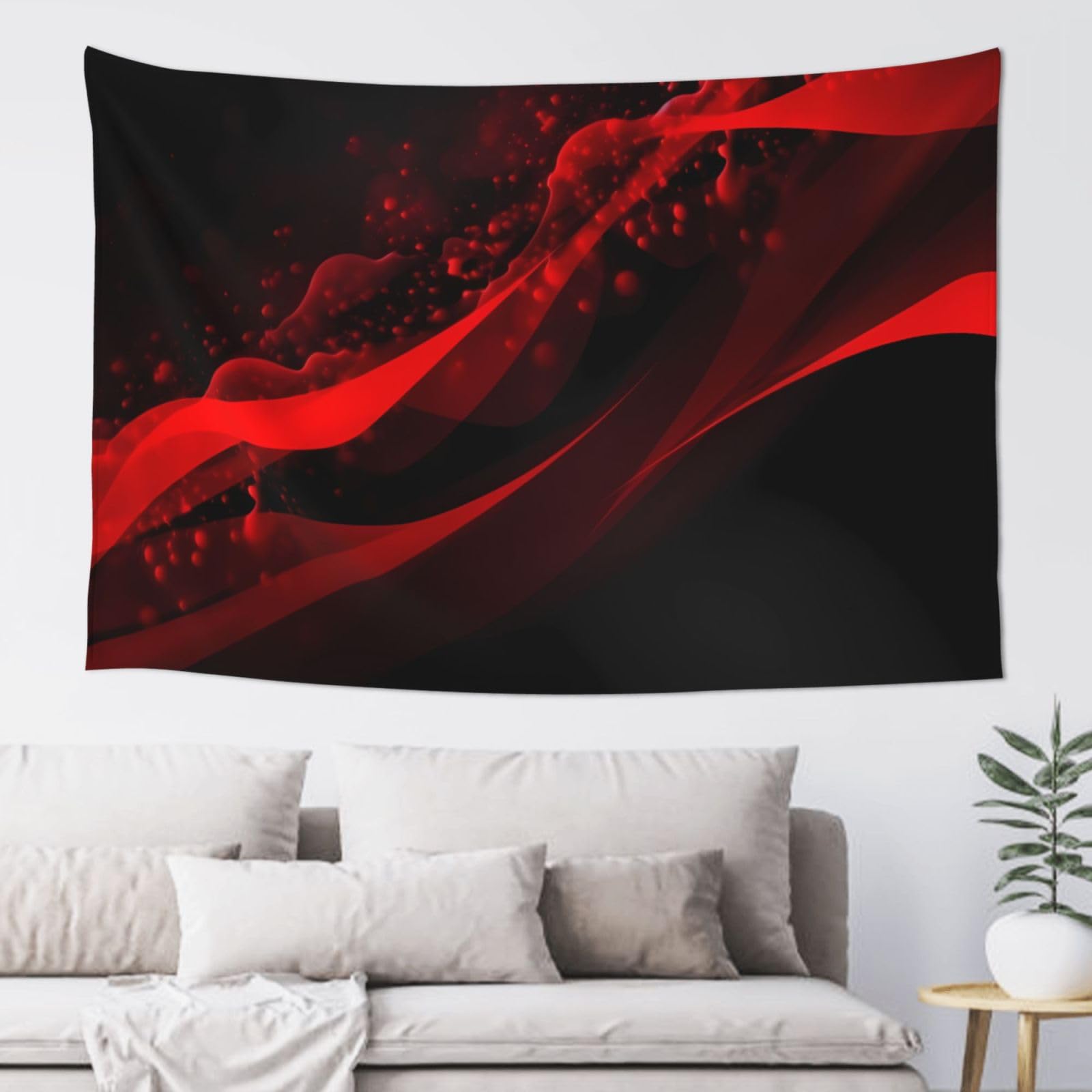 FodPand black and red background Tapestry for Bedroom Aesthetic, Wall Hanging Tapestries Art Decor Backdrop Wall Tapestry for Dorm Living Room Funny Poster Party Banner Background 40" X 60"
