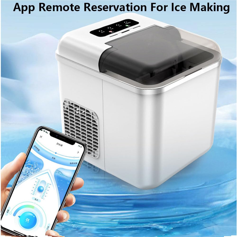 Ymthou Ice Maker Countertop, Portable Ice Machine With Basket And Scoop,26 Lbs/24h,9 Ice Cubes Ready In 7 Mins, 2 Sizes Of Bullet Ice For Home, Kitchen,Camping,RV on Fridge.com - View 5