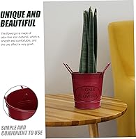 Vista 6 de HANABASS Maceta de metal para suculentas, jarrón de agua de metal, para arreglo floral, cubo de metal, hierro, florero, rústico, galvanizado, maceta