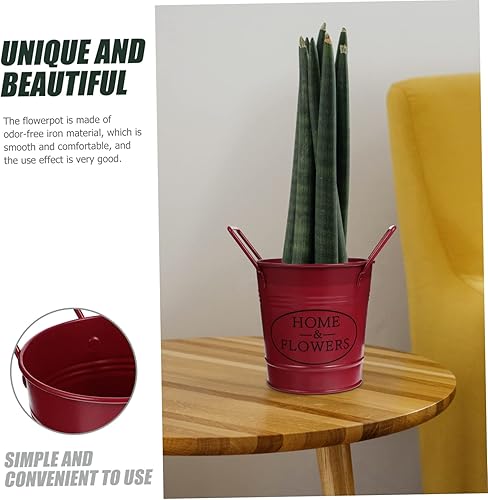 Miniatura 6 de HANABASS Maceta de metal para suculentas, jarrón de agua de metal, para arreglo floral, cubo de metal, hierro, florero, rústico, galvanizado, maceta