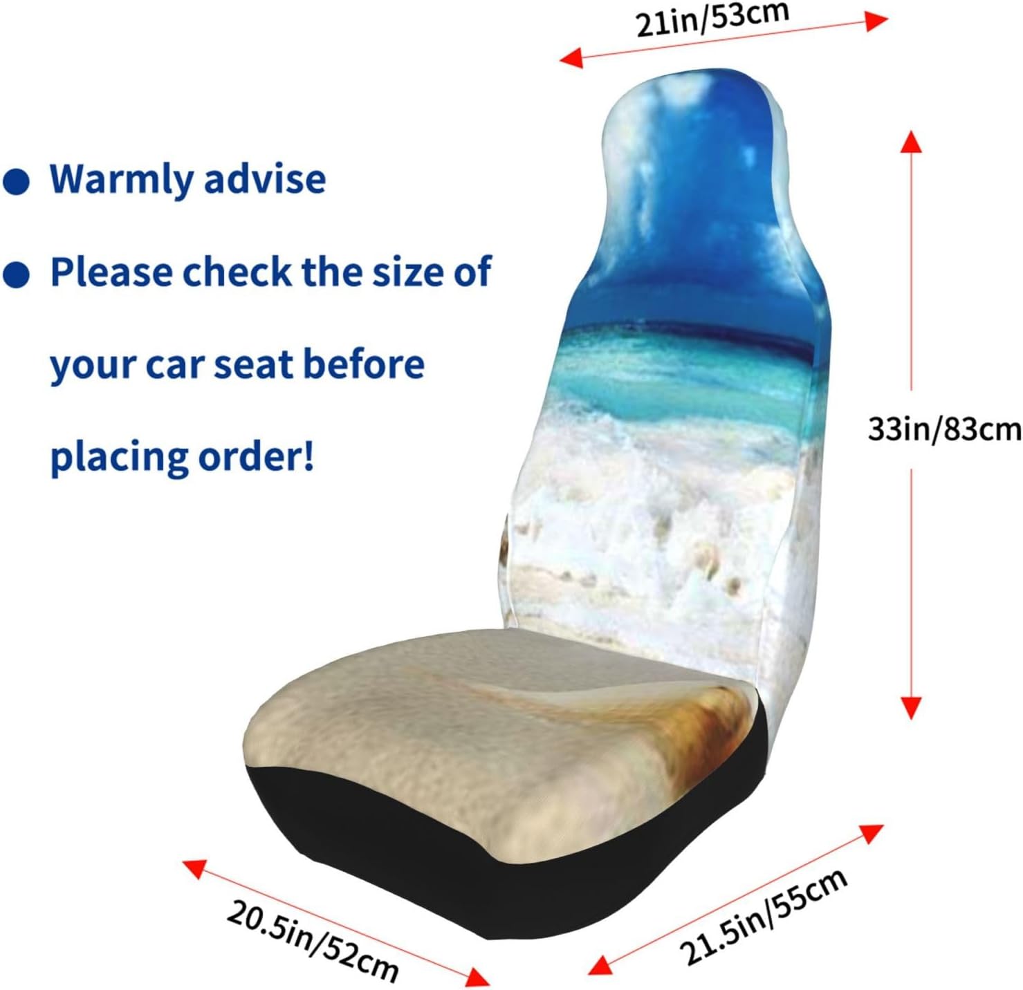 Seashell On The Beach Car Seat Covers 2-Pack - Fit for Sedans, Trucks, Suvs, Automotive Seat Protectors with Reinforced Stitching