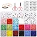 YLXQJIN Cuentas de Colores, Perlas de Vidrio, 3mm Mini Cuentas Cristal Abalorios Kit de Abalorios para Hacer con Caja de Almacenamiento de 24 celosías, Elástico, Tijeras para DIY Pulseras Bisutería
