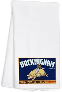 Lantern Press Vacaville, California, Buckingham Brand Pear, Vintage Crate Label (100% Cotton Tea Towel, Decorative Hand Towel, for Kitchen and Home)
