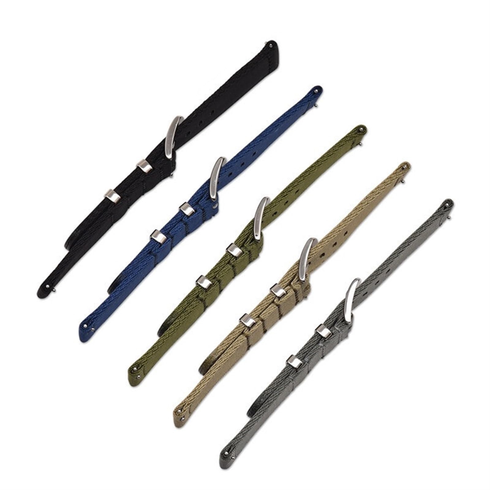 HABITZ Bracelet en Nylon Durable Zulu Band 18 mm 20 mm 22 mm 24 mm Compatible for Samsung Galaxy Watch Active2 S2 S3 Huawei GT 2 Amazfit Bracelet en Toile (Color : Royal Blue, Size : 22mm)